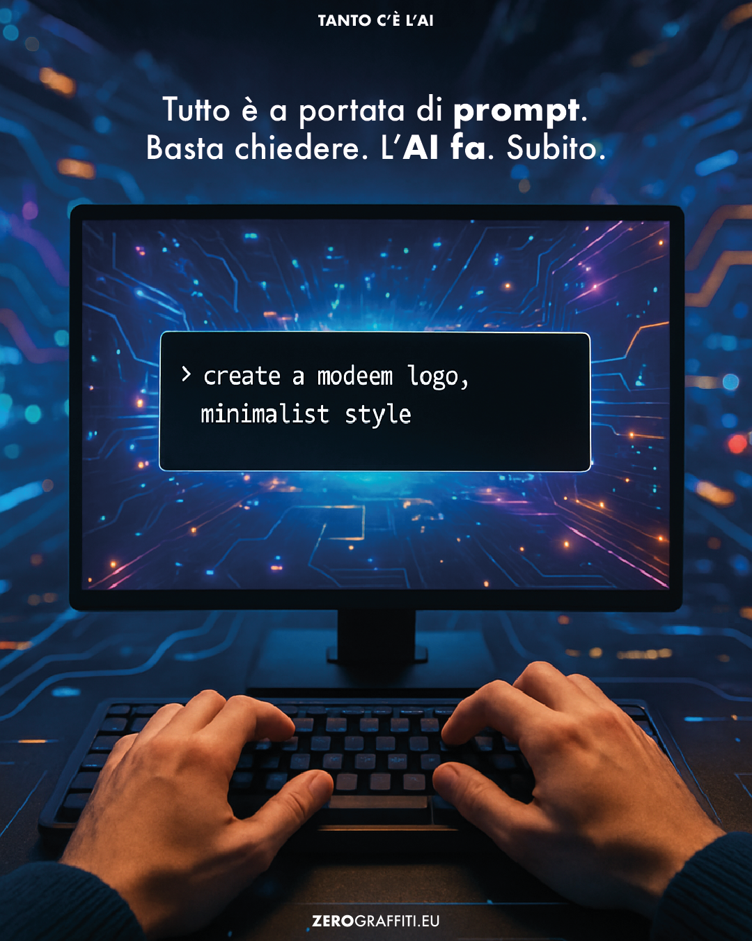 Tutto è a portata di prompt. Basta chiedere. L’AI fa. Subito.