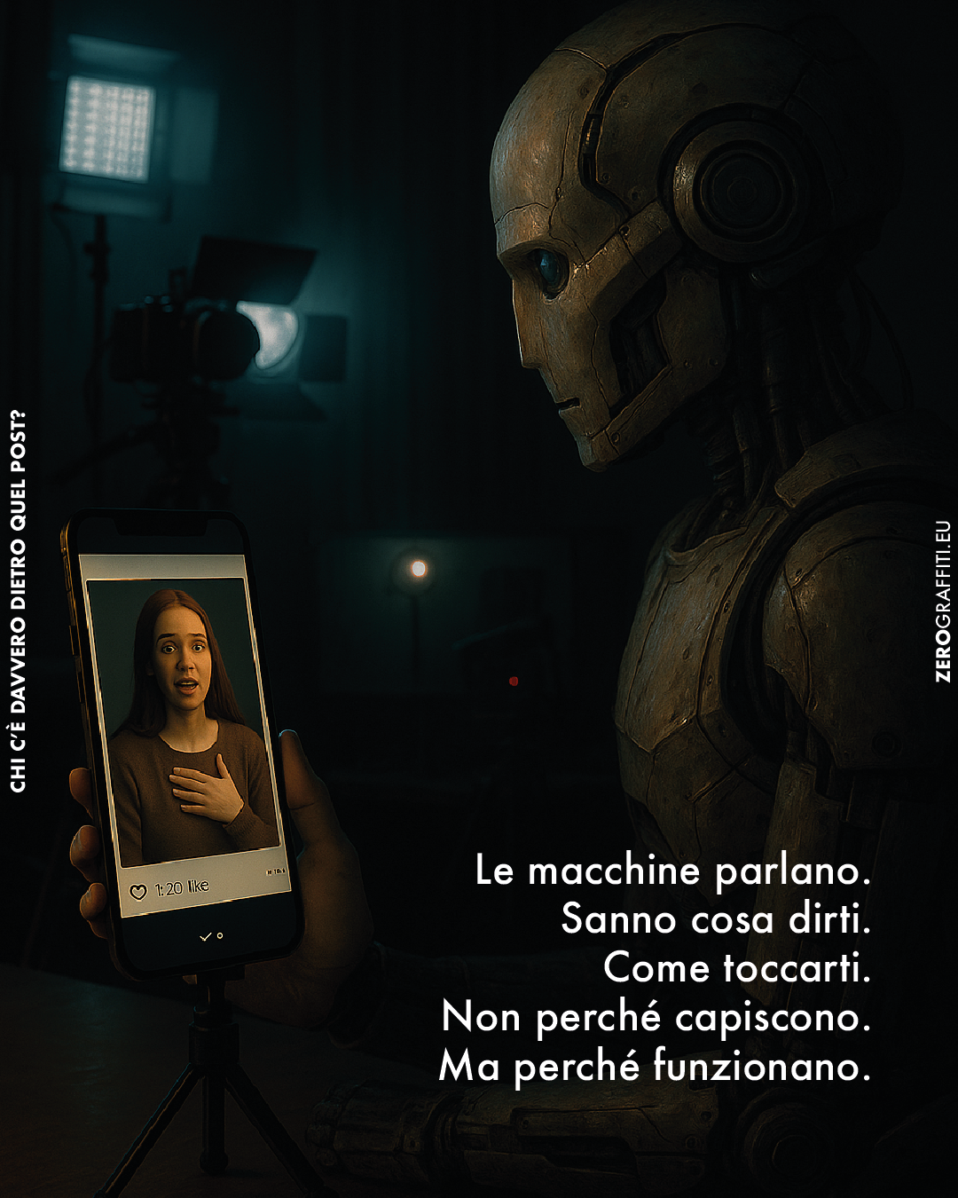 Le macchine parlano.
Sanno cosa dirti.
Come toccarti.
Non perché capiscono.
Ma perché funzionano.