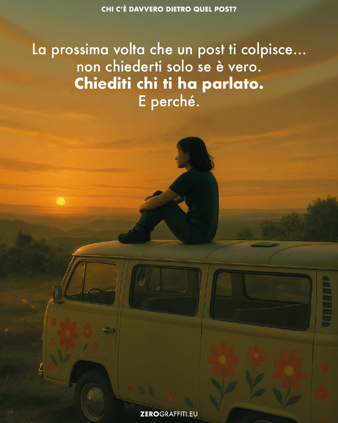 La prossima volta che un post ti colpisce…
non chiederti solo se è vero.
Chiediti chi ti ha parlato.
E perché.