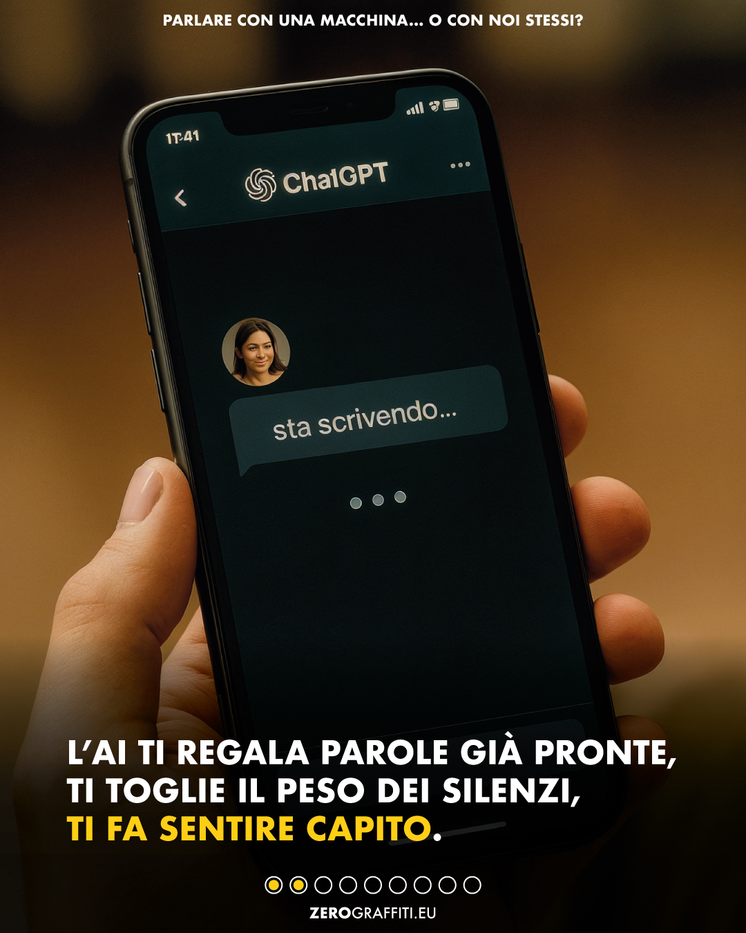 L’AI ti regala parole già pronte, ti toglie il peso dei silenzi, ti fa sentire capito.
