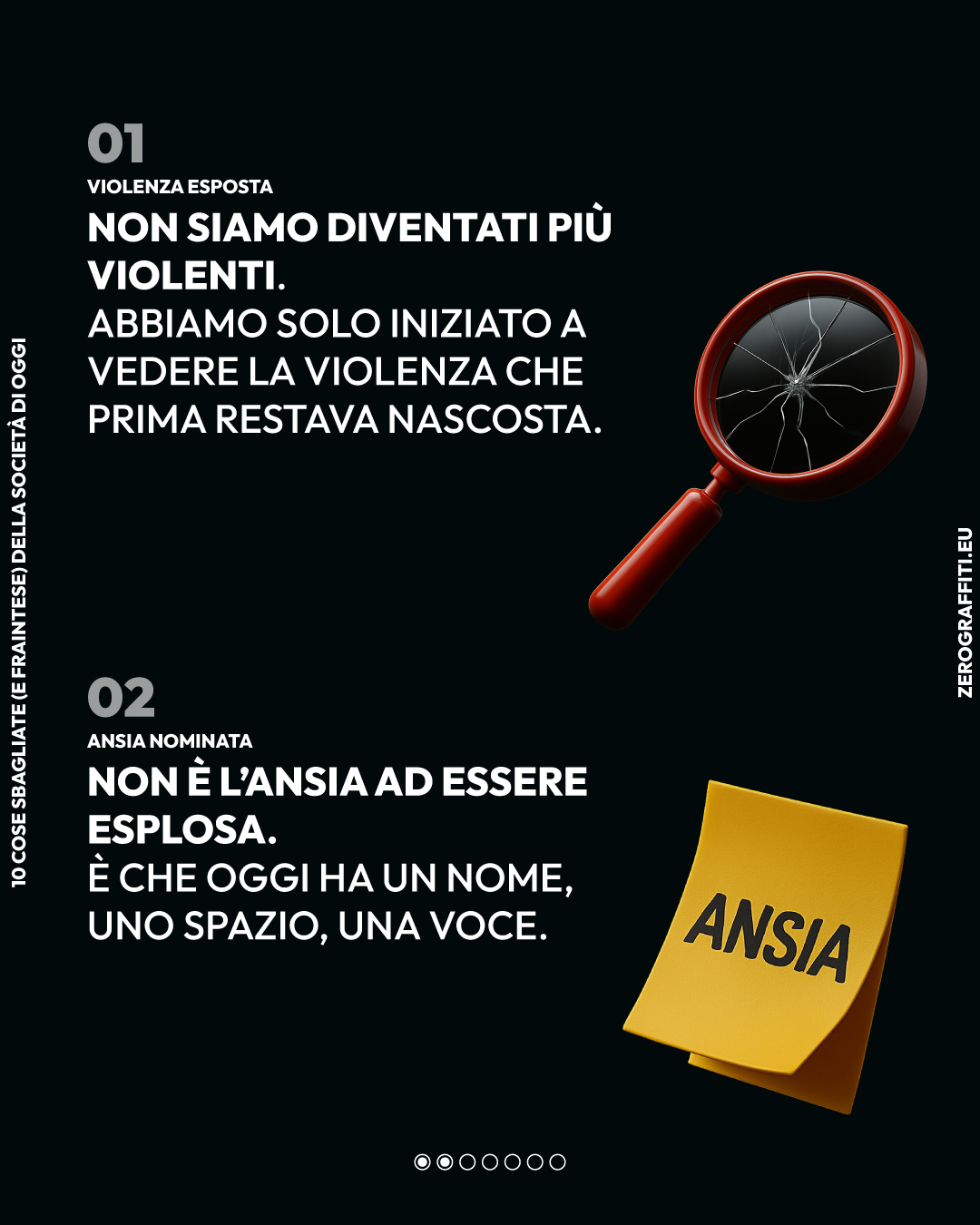 ① Violenza esposta. ② Ansia nominata. Non siamo diventati più violenti. Abbiamo solo iniziato a vedere la violenza che prima restava nascosta. Non è l’ansia ad essere esplosa. È che oggi ha un nome, uno spazio, una voce.