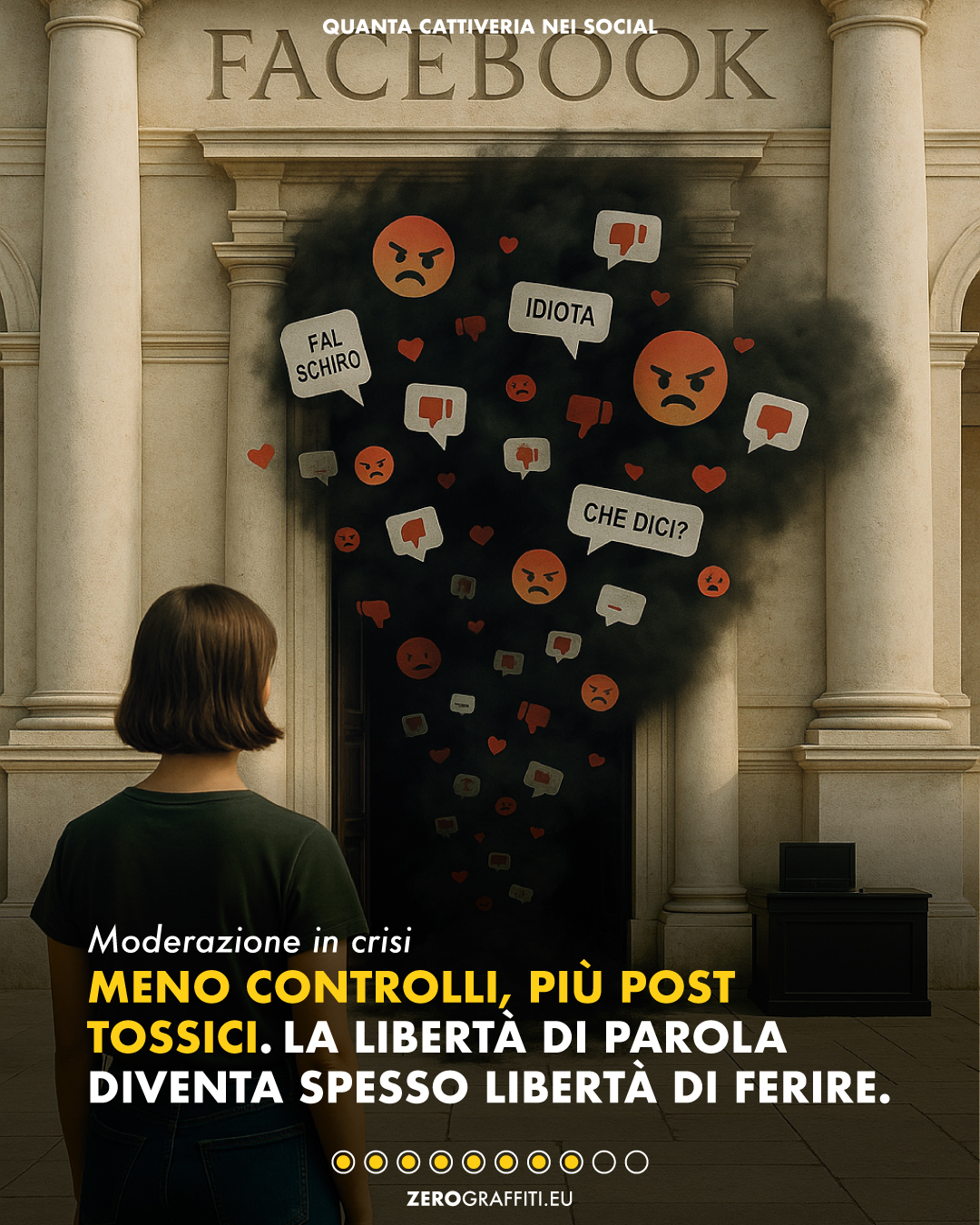 Moderazione in crisi Meno controlli, più post tossici. La libertà di parola diventa spesso libertà di ferire. 